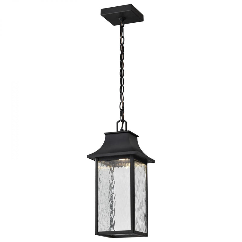 Starfish Austen River - Smart Outdoor Hanging Lantern - Matte Black with Clear Water Glass Finish