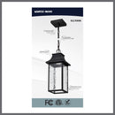 Starfish Austen River - Smart Outdoor Hanging Lantern - Matte Black with Clear Water Glass Finish