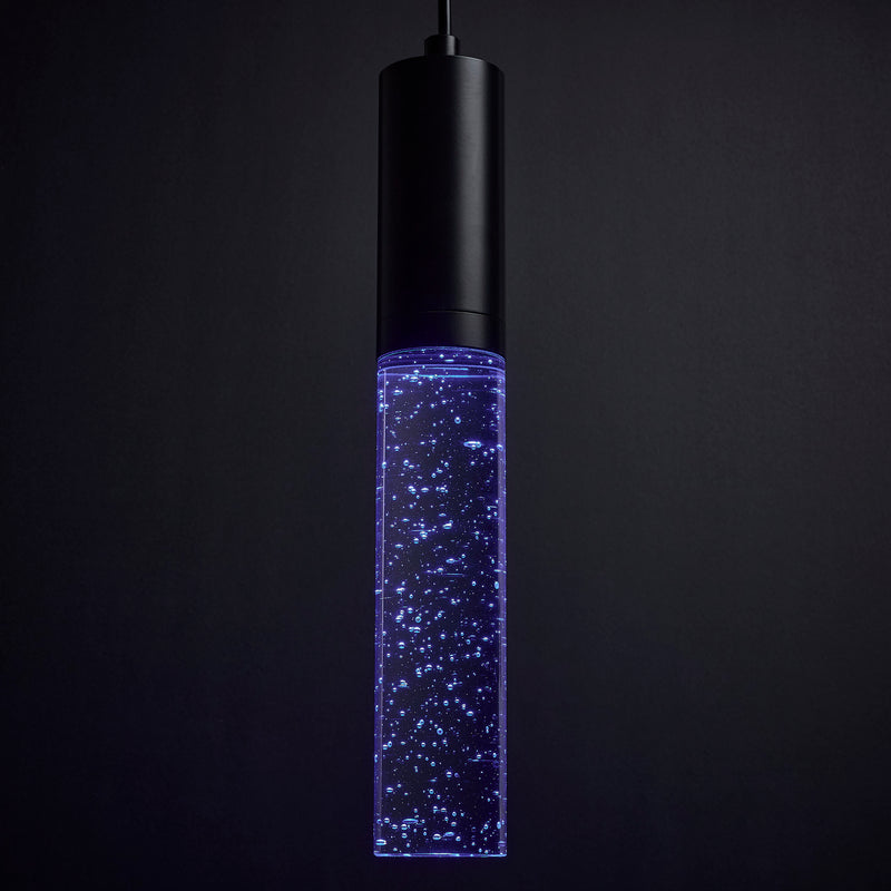 Starfish Lacey - 11.5W WiFi Smart 3" Pendant Light - RGB & TW, Matte Black with K9 Bubble Crystal