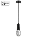 Starfish Lacey - 11.5W WiFi Smart 4" Pendant Light - RGB & TW, Matte Black with K9 Bubble Crystal