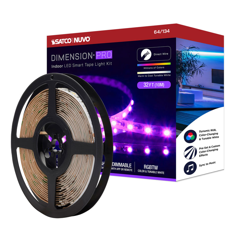 Starfish Dimension Pro 32 ft. RGBW & Tunable White Indoor LED Smart Tape Light Kit with J-Box Connection