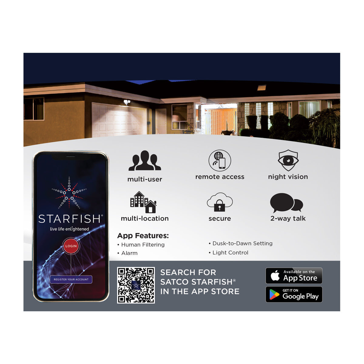 ★ダダコ様★レターパックライト  10400円分 Starfish Outdoor SMART Security Camera - 36 Watt Rectangular Flood Lig