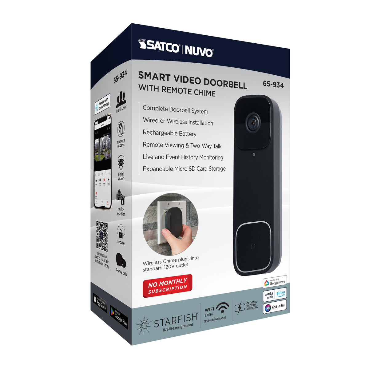 Starfish SMART Wired Doorbell Security Camera