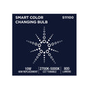 Starfish A19 WiFi Smart LED, 10 Watt, E26 RGBTW Light Bulb