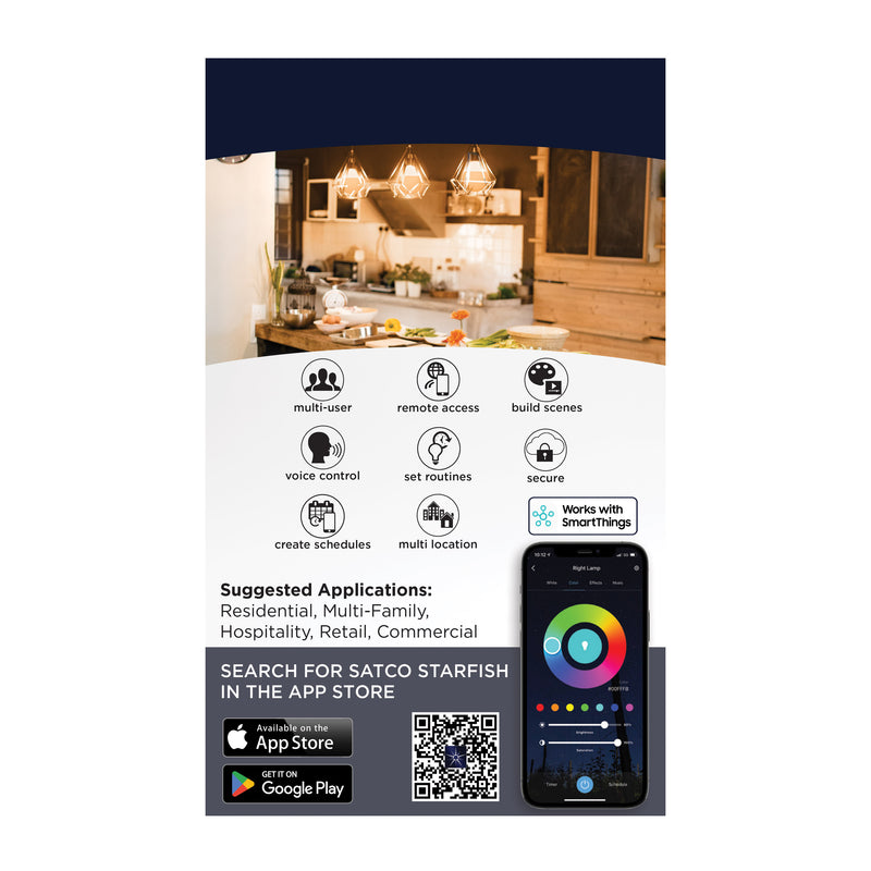 Starfish G25 WiFi Smart LED, 10 Watt, E26 RGBTW Light Bulb