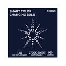 Starfish BR40 WiFi Smart LED, 12 Watt, E26 RGBTW Light Bulb