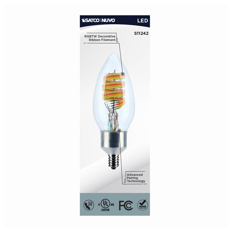 Starfish B11 WiFi Smart LED, 4 Watt, RGB & Tunable White, Candelabra Base Light Bulb