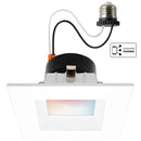 LED Smart Retrofit Downlight - 4" Square Stepped Baffle