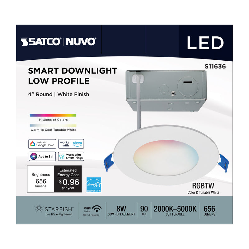 LED Smart Slimfit Downlight - 4" Round Flat Lens