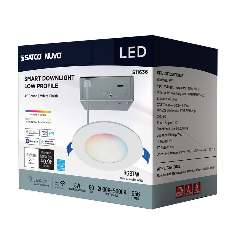 LED Smart Slimfit Downlight - 4" Round Flat Lens