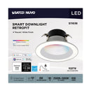 LED Smart Retrofit Downlight - 4" Round Smooth Baffle