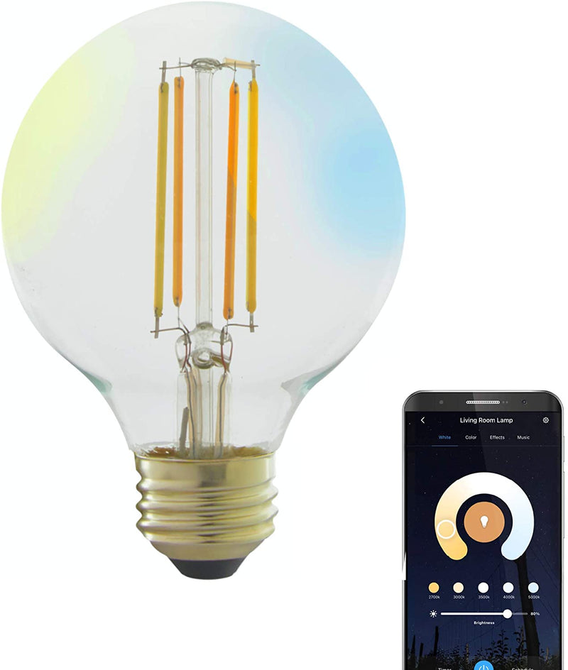 Starfish G25 WiFi Smart LED, 4.5 Watt, Clear Tunable White Light Bulb