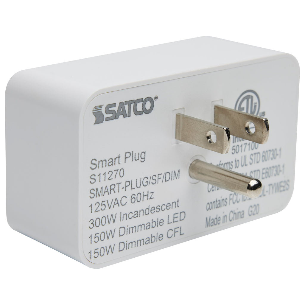 Satco Starfish WiFi Smart Mini Square Plug-In Outlet, 10 Amp, 10A/SMART- PLUG/SF/2PK (MINI SQ)