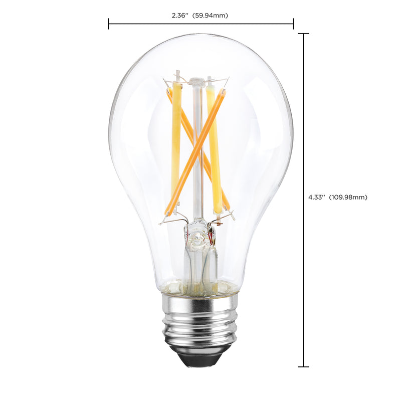 Starfish A19 WiFi Smart LED, 7.5 Watt, Clear Tunable White Filament Bulb