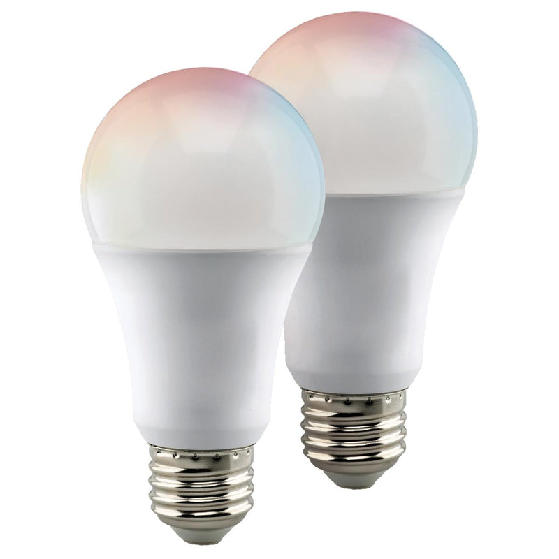 Starfish A19 WiFi Smart LED, 10 Watt, RGBW & Tunable White Light Bulb - 2-Pack
